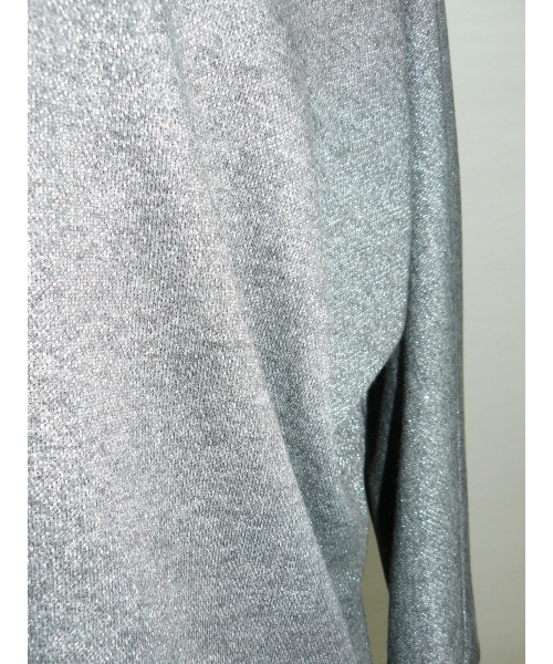 Cieplutki sweter KIMONO ze ściągaczami - srebrny z szarością